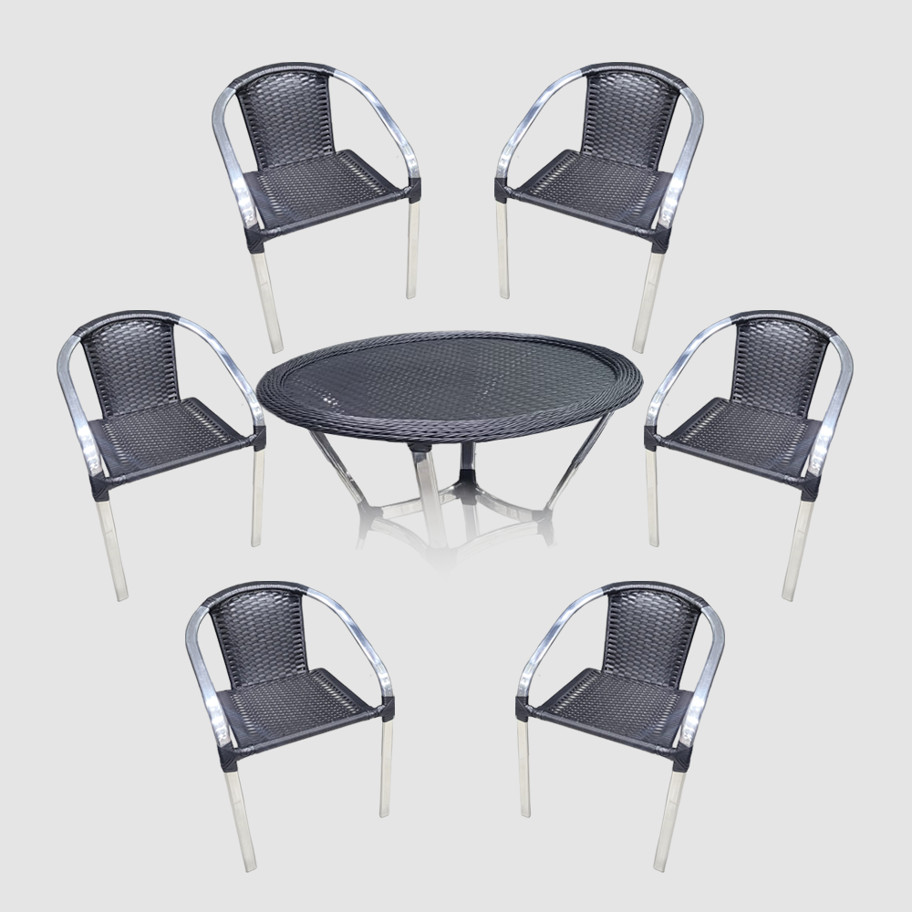 CONJUNTO 6C + MESA - PRETO